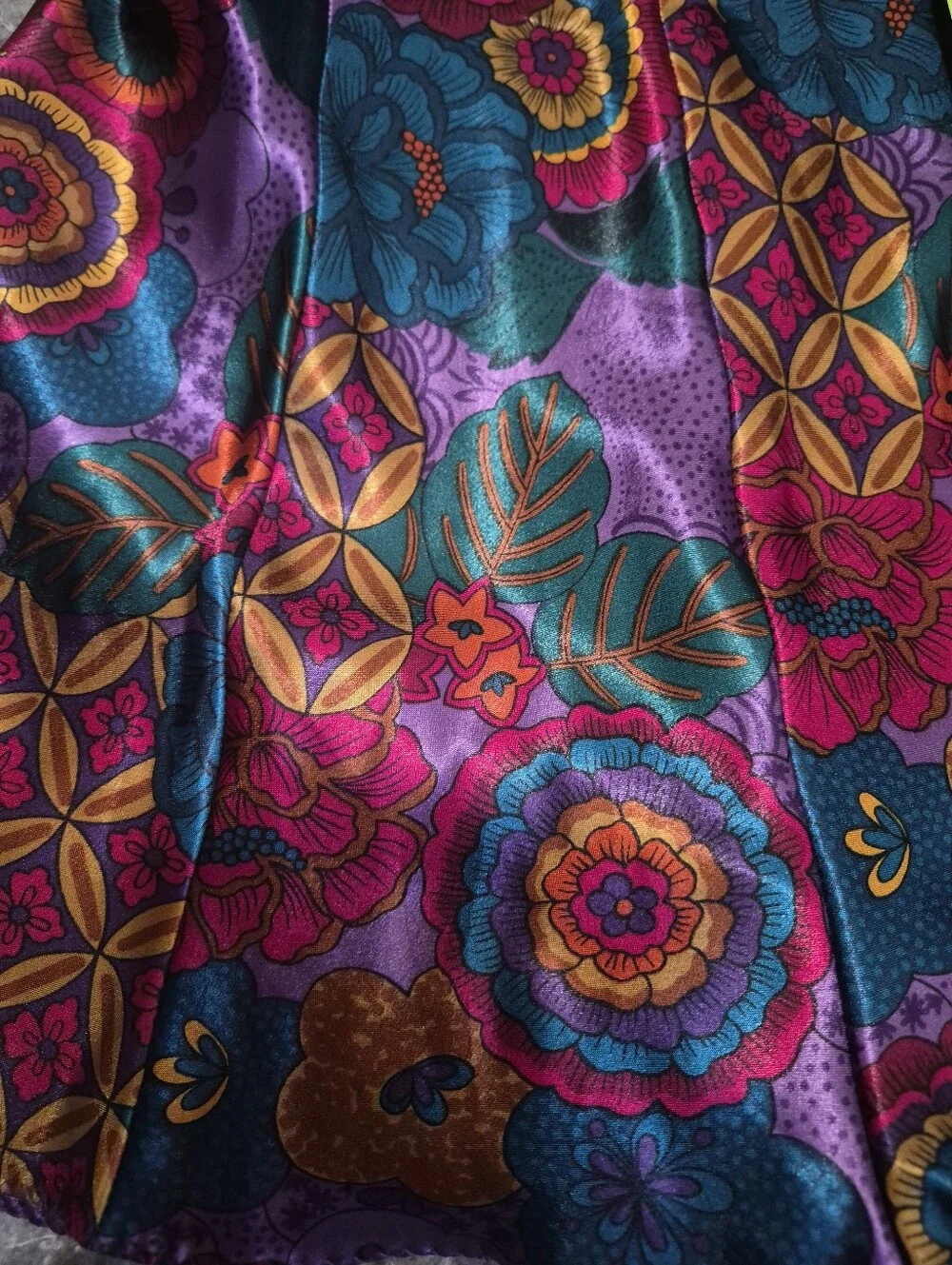 VTG 90s California Dynasty Padded Robe Romper Teddy Set Floral PS S